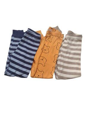 Hanna Andersson Boys Pajamas Pants 6-7  Stripe Winnie the Pooh Cotton PJ Bottoms